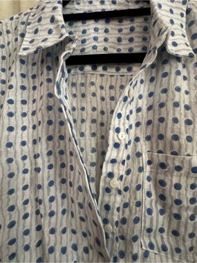 Alice Walk Blue and White Linen Dot Dress